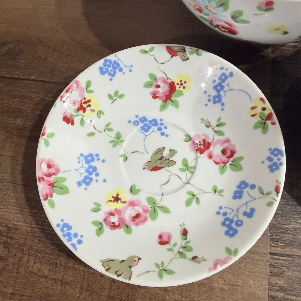 Cath Kidston Little Birds 5pc Breakfast Tea Cup Saucer Bowl Set